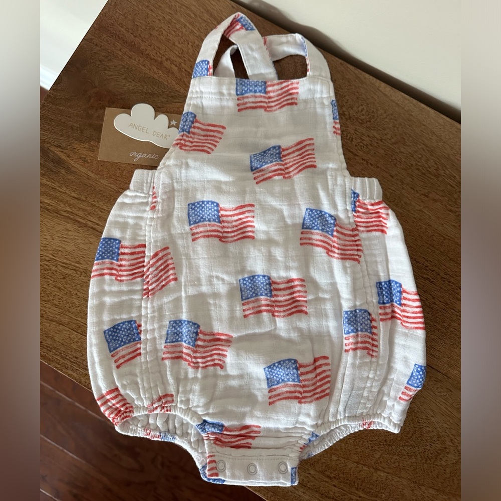 NWT American Flag Patriotic July 4th Romper 12-18M